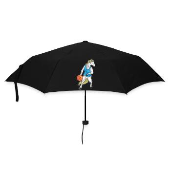 Pferd Basketballspieler Basketball - Regenschirm (klein) - Schwarz - Vorne