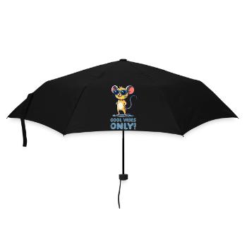 maus sonnenbrille cool - Regenschirm (klein) - Schwarz - Vorne