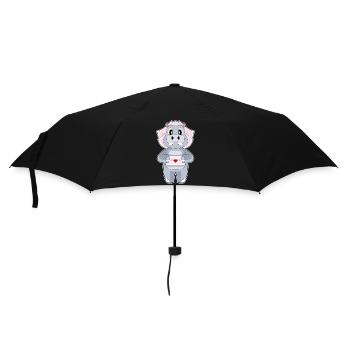 Mariage par lettre d’hippopotame - Parapluie standard - noir - Devant