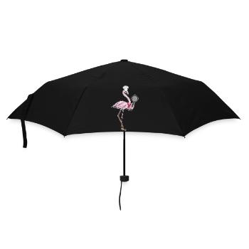 Flamingo Koch Pfanne Kochen - Regenschirm (klein) - Schwarz - Vorne