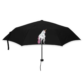 Einhorn Braut Schleier Hochzeit - Regenschirm (klein) - Schwarz - Vorne