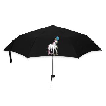 Einhorn Luftballon - Regenschirm (klein) - Schwarz - Vorne
