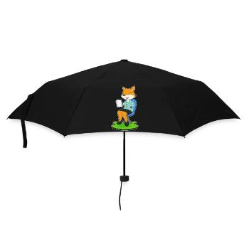 Fuchs Sekretärin Papier Büro - Regenschirm (klein) - Schwarz - Vorne