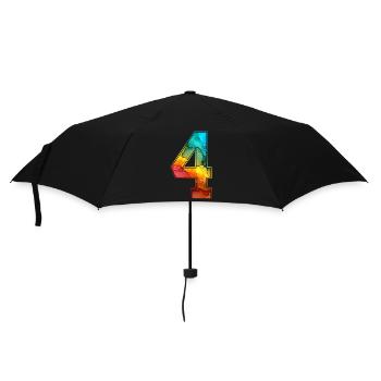 NON. 4 NUMÉRO 4 COLLÈGE 4E ANNIVERSAIRE - Parapluie standard - noir - Devant