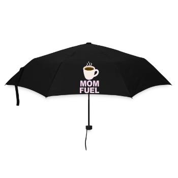 Mom Fuel – Coffee Powered Mom Design - Regenschirm (klein) - Schwarz - Vorne
