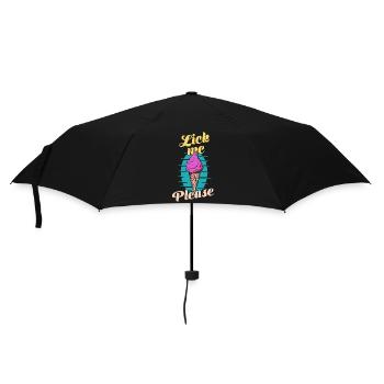 bitte Eis Cream Lustige Retro-Kunst - Regenschirm (klein) - Schwarz - Vorne