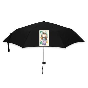 Cute Bunny Funny Boba Bubble Tea - Umbrella (small) - black - Front