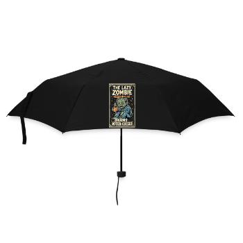 Lazy Zombie Montag Kaffee Humor - Regenschirm (klein) - Schwarz - Vorne