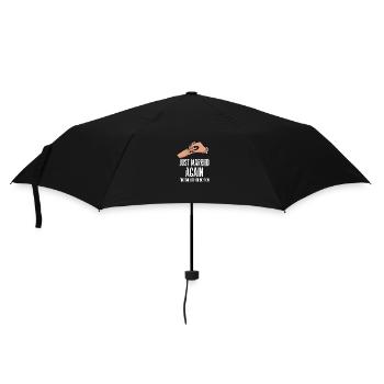 Just Married Hochzeit Braut Bräutigam Ehe Heiraten - Regenschirm (klein) - Schwarz - Vorne