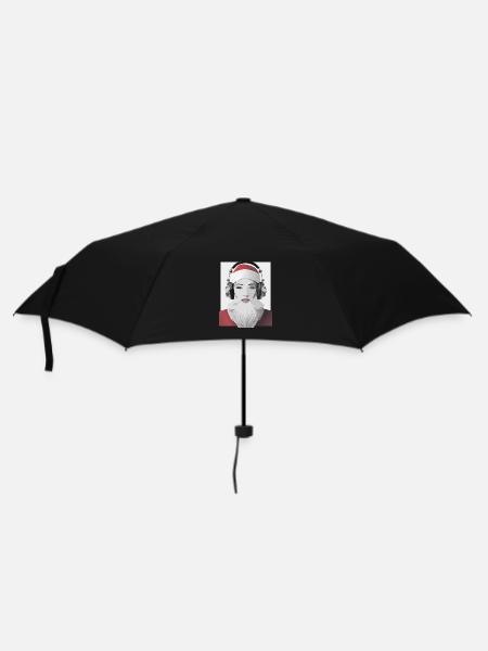 Christmas Beats - Woman in Santa Claus Look - Umbrella (small) - black