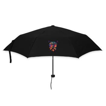 Yorkshire Terrier Hund Hipster Cool Party - Regenschirm (klein) - Schwarz - Vorne