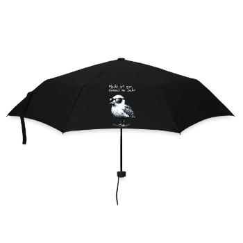Malle ist nur einmal im Jahr Mallorca Möwe Shirt - Regenschirm (klein) - Schwarz - Vorne