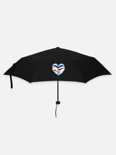 Transgender Herzdesign S1 - Regenschirm (klein) - Schwarz