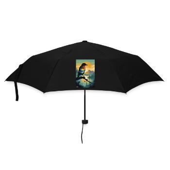 "Nature Within: Silhouette Bird Art" - Umbrella (small) - black - Front