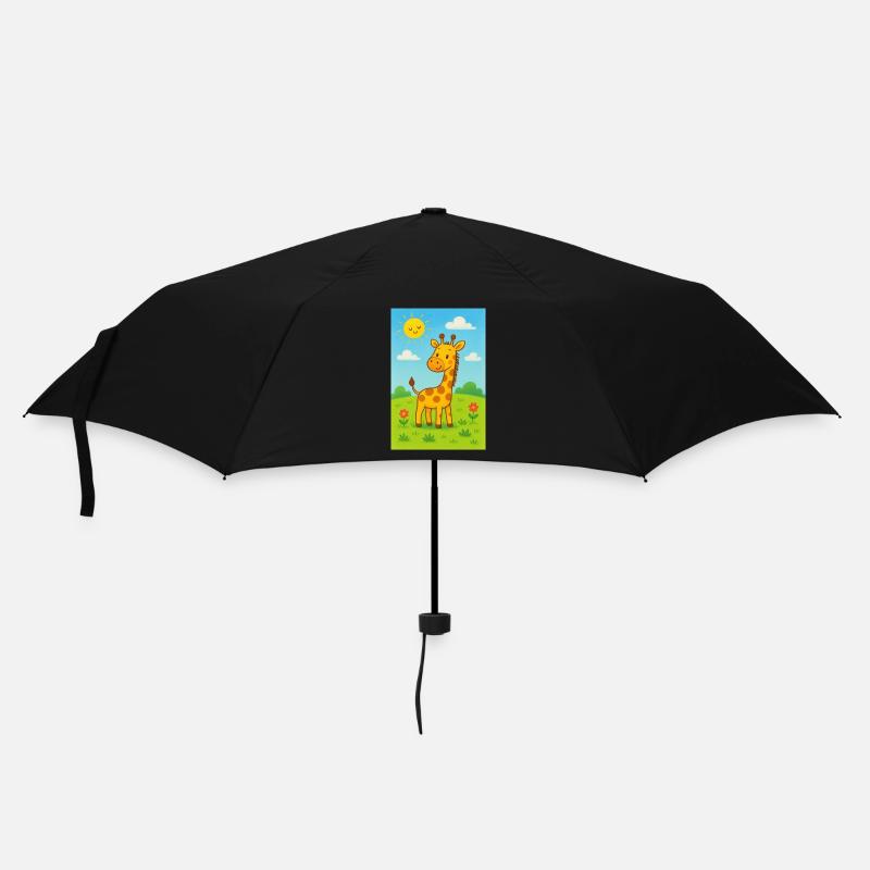 Sunny Girafe dans la prairie des enfants - Parapluie standard - noir
