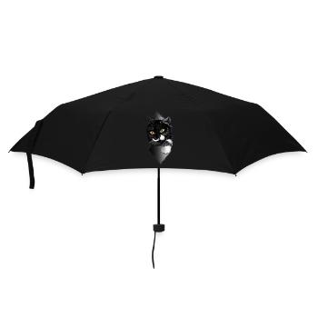 Katzenversteck - Regenschirm (klein) - Schwarz - Vorne