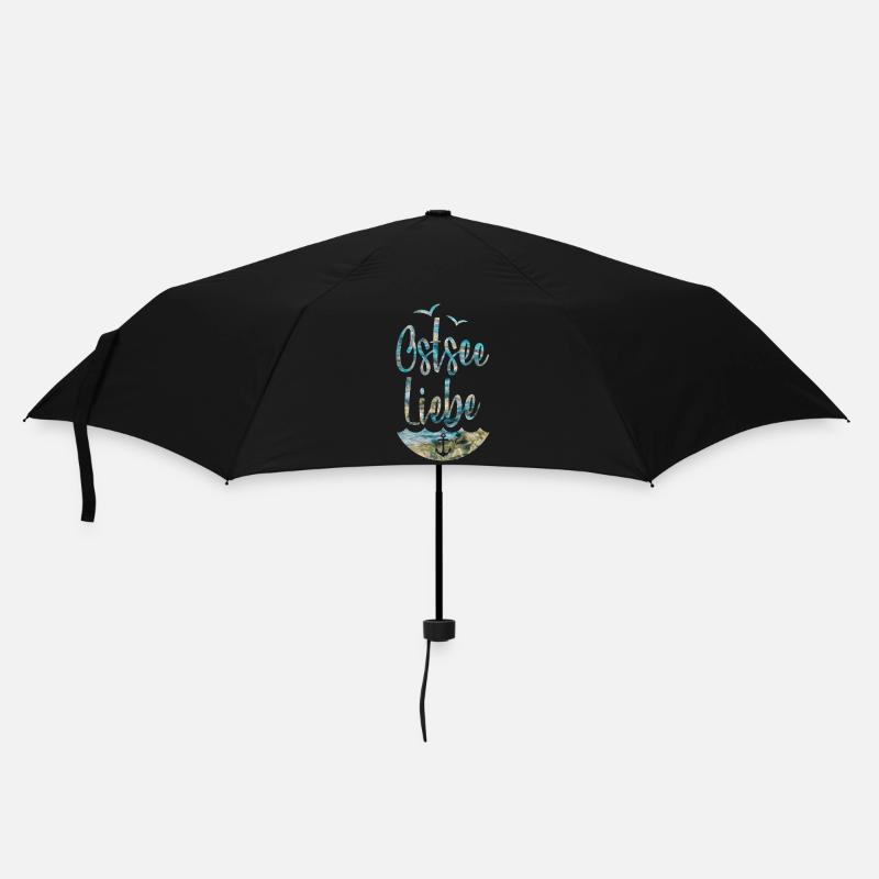 OSTSEE LIEBE KIND HEIMAT - Regenschirm (klein) - Schwarz