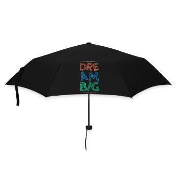 Arbeite hart Dream Big - Regenschirm (klein) - Schwarz - Vorne