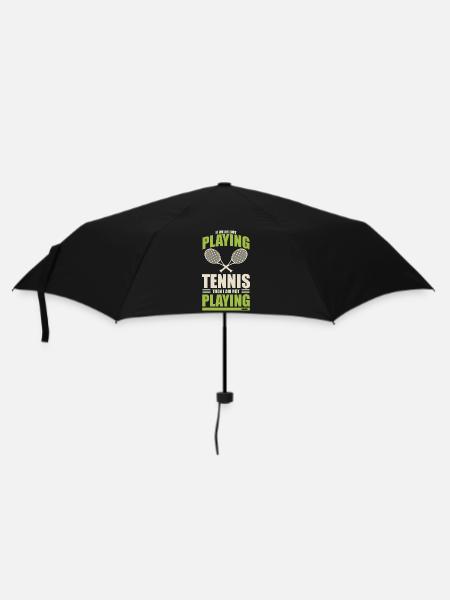 lustiger Tennis Spruch - Regenschirm (klein) - Schwarz