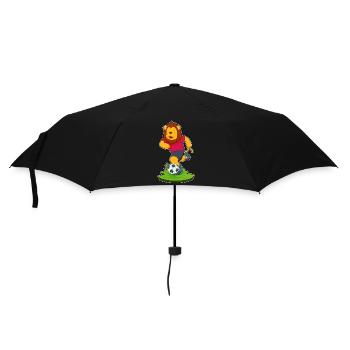Löwe Fußballspieler Fußball - Regenschirm (klein) - Schwarz - Vorne