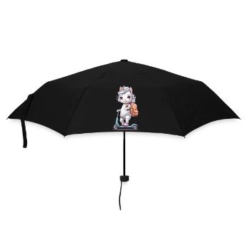 Unicorn Student Schoolchild with Scooter School Design - Umbrella (small) - black - Front