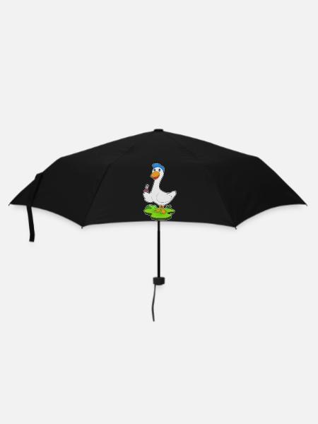 Ente Friseur Schere - Regenschirm (klein) - Schwarz