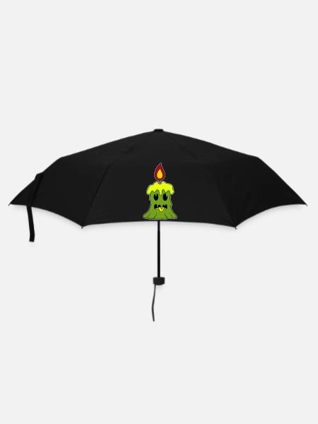 Kerze Halloween - Regenschirm (klein) - Schwarz