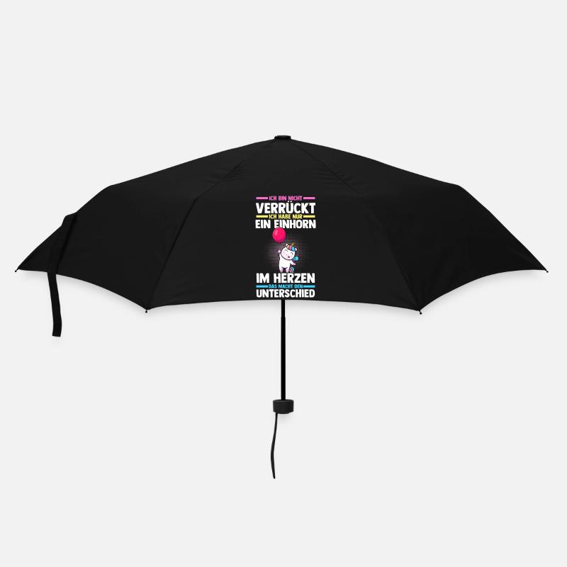 Einhorn - Regenschirm (klein) - Schwarz