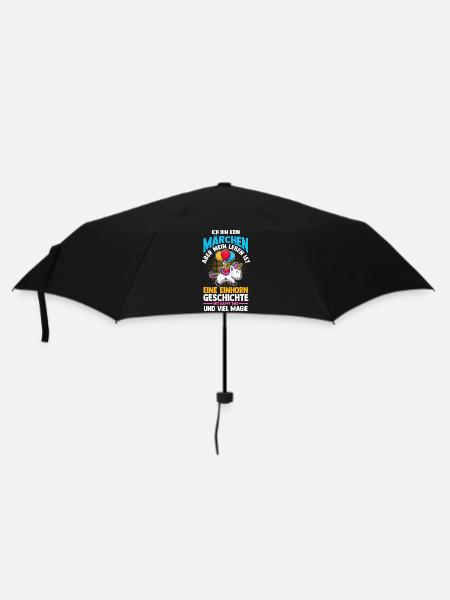 Einhorn - Regenschirm (klein) - Schwarz