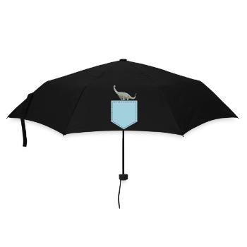 Brontosaurus Dino Geschenk - Regenschirm (klein) - Schwarz - Vorne