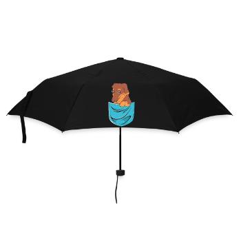 Dackel - Regenschirm (klein) - Schwarz - Vorne