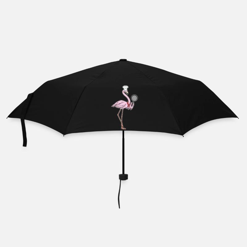 Flamingo Koch Pfanne Kochen - Regenschirm (klein) - Schwarz