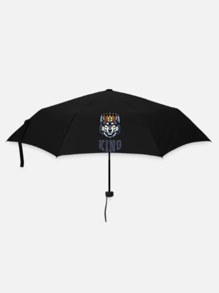wolf king - Regenschirm (klein) - Schwarz