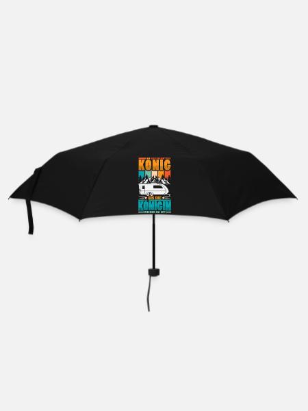 Camper Camping Wohnwagen Spruch - Regenschirm (klein) - Schwarz