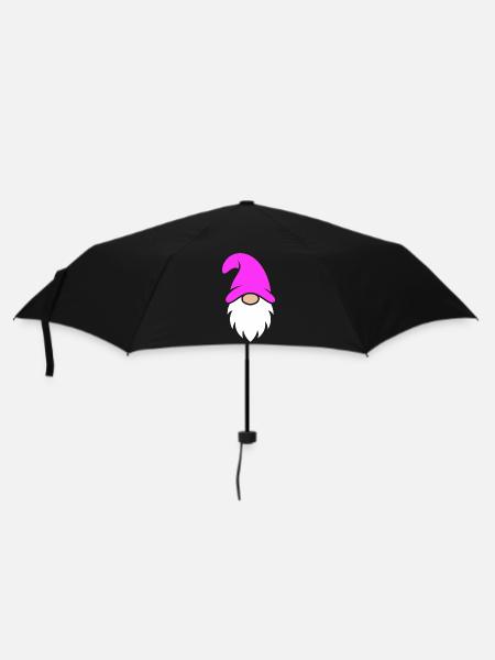 Rosa Hut Weihnachtszwerg - Regenschirm (klein) - Schwarz