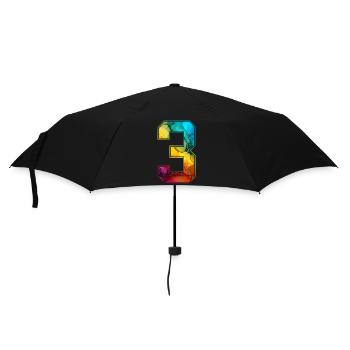 NR. 3 NUMMER 3 COLLEGE 3. GEBURTSTAG - Regenschirm (klein) - Schwarz - Vorne