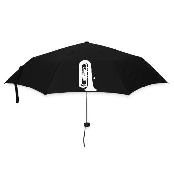 Silhouette de trompette minimaliste - Parapluie standard - noir - Devant