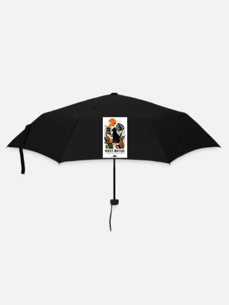 Schutz deiner Ruhe – Reaktion frei - Regenschirm (klein) - Schwarz