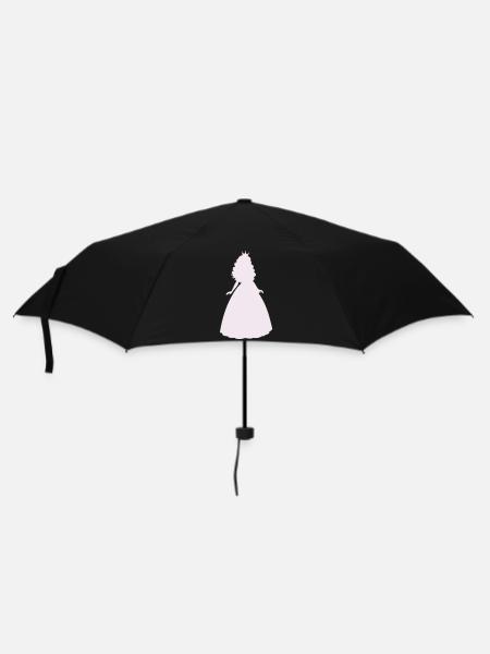 Prinzessin Silhouette im Flieder - Regenschirm (klein) - Schwarz