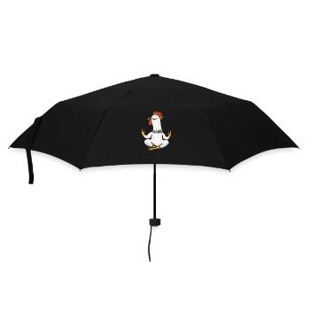 Huhn Hahn Yoga Lustig Geschenkidee - Regenschirm (klein) - Schwarz - Vorne
