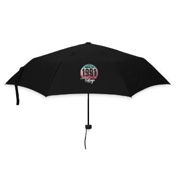 Vintage Made in 1991 Geburtsjahr 1991 Geburtstag - Regenschirm (klein) - Schwarz - Vorne