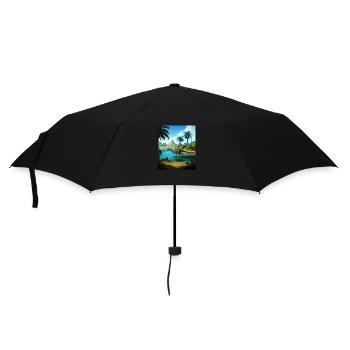 Dinosaur Palm Lake Gift - Umbrella (small) - black - Front