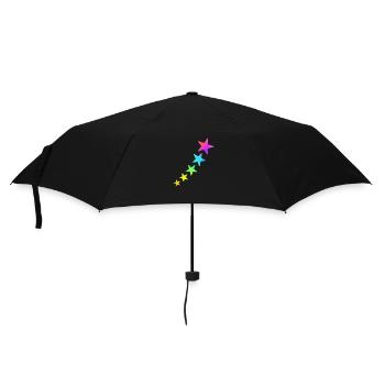 Colorful stars in rainbow colors - Umbrella (small) - black - Front