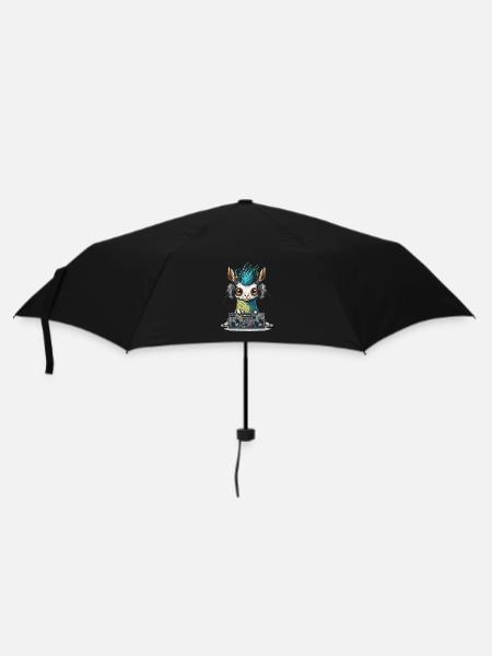 Llama Groove Aufzeichnungen - Regenschirm (klein) - Schwarz