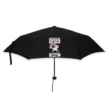 Einhorn Kita Kindergarten 2023 - Regenschirm (klein) - Schwarz - Vorne