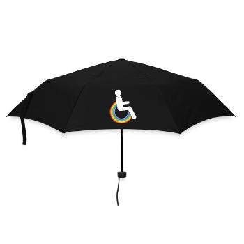 rollstuhl handicap regenbogen-rollstuhl wheelchair - Regenschirm (klein) - Schwarz - Vorne