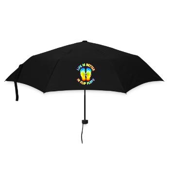Life is better in flip flops - Regenschirm (klein) - Schwarz - Vorne