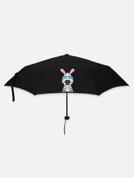 Zebra - Regenschirm (klein) - Schwarz