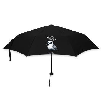Watt'n Döntjes Coole Möwe Low German Saying - Umbrella (small) - black - Front