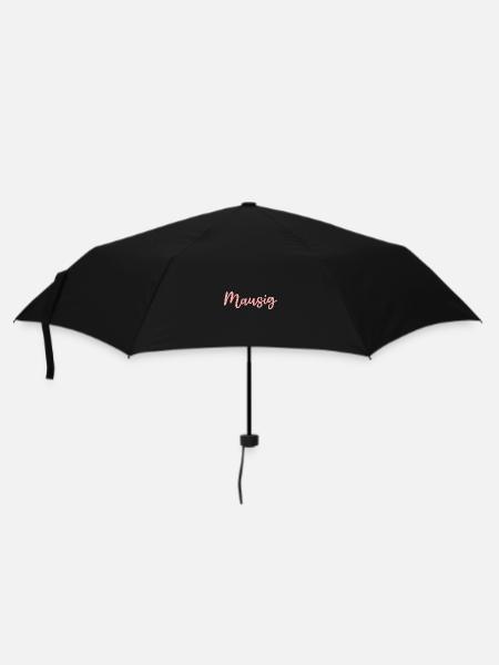 Mausig Rosa Handlettering Design - Regenschirm (klein) - Schwarz